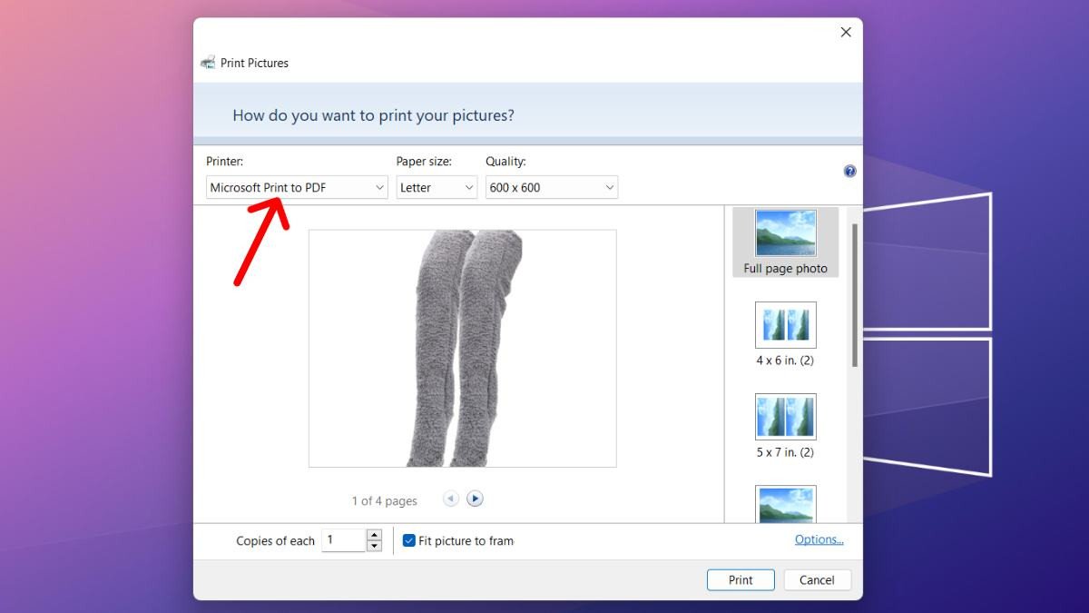 Cách tạo file PDF từ nhiều ảnh trên máy tính bằng chức năng Print
