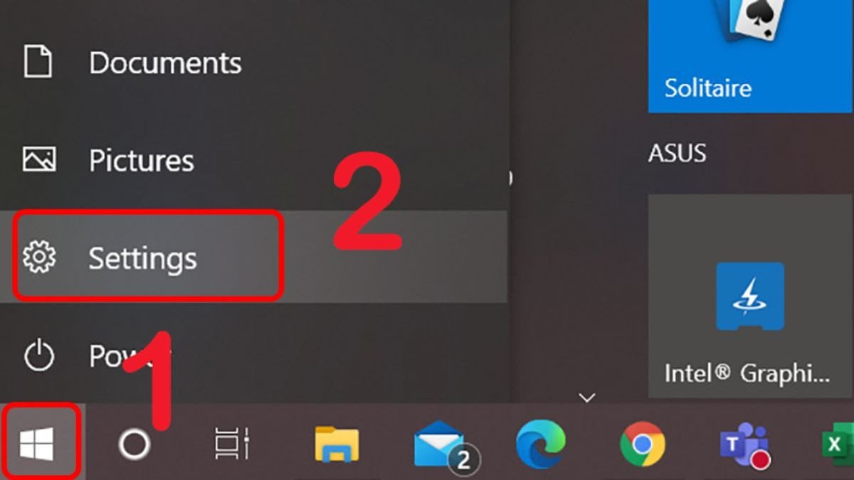 Cách tắt ứng dụng tự động mở trên laptop bằng Settings: Mở Cài đặt