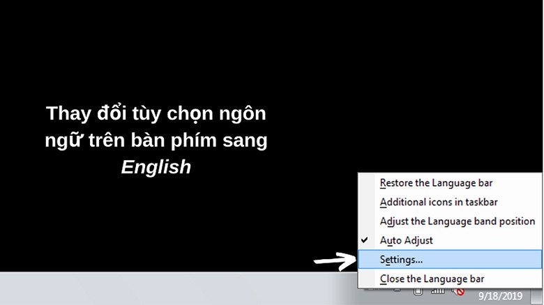 Cách thay đổi ngôn ngữ bàn phím để sửa lỗi bàn phím laptop bị loạn ký tự lạ