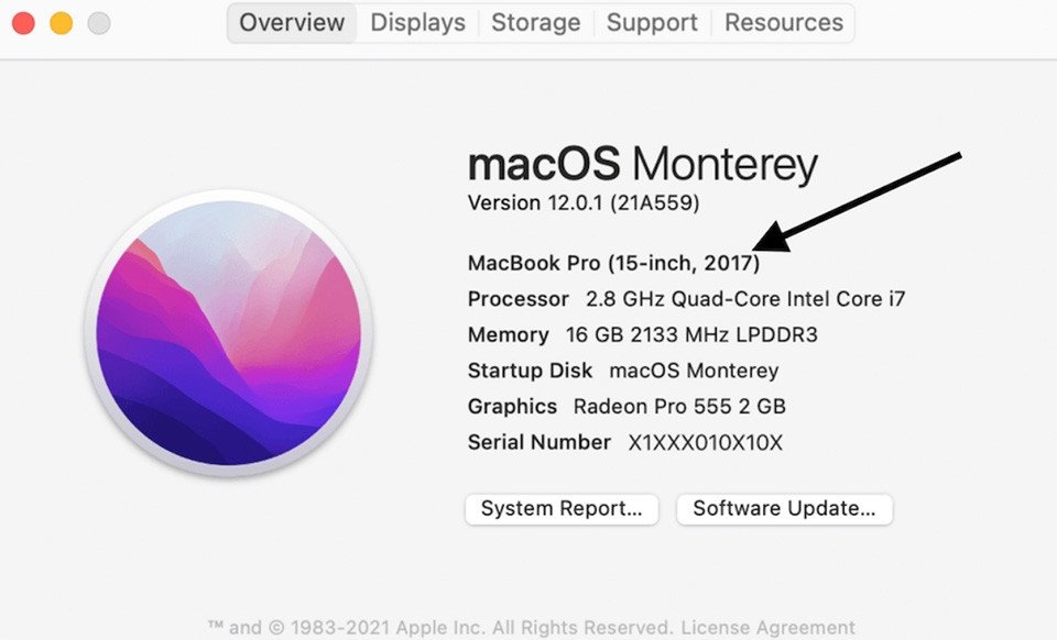 Cách tìm thông tin laptop trên MacOS