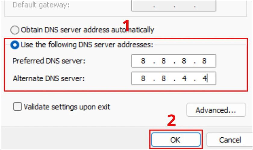 cách tối ưu wifi win 11 - Thay đổi DNS
