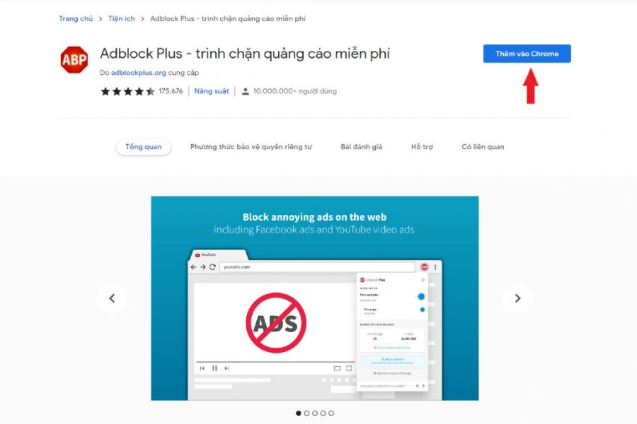 Cài đặt Adblock Plus vào Chrome giúp nghe nhạc không quảng cáo