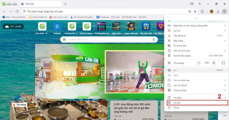 Cài đặt chặn quảng cáo trên trình duyệt Cốc Cốc giúp nghe nhạc không quảng cáo