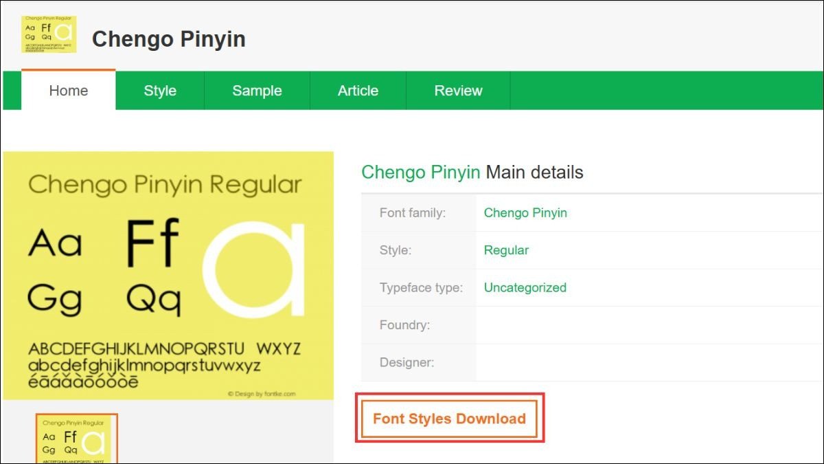Cài đặt font chữ Chengo Pinyin