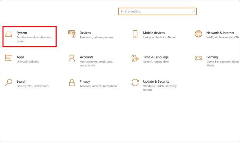Cài đặt hệ thống Windows để điều chỉnh các tùy chọn hiển thị, bao gồm độ sáng màn hình