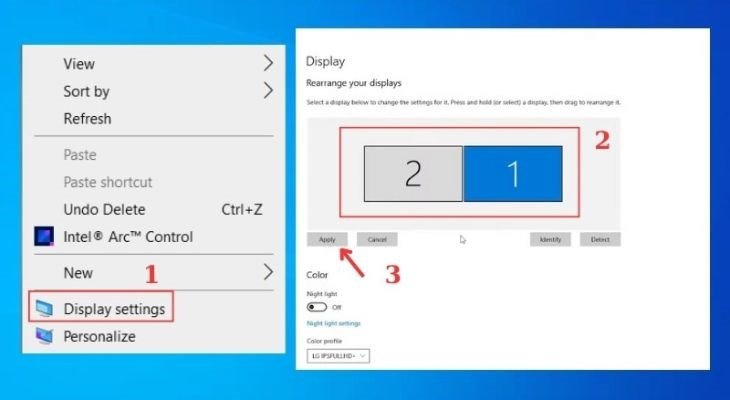 Cài đặt hiển thị Windows 10