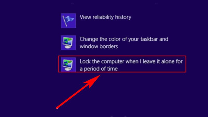 Cài đặt khóa màn hình laptop qua System trên Windows 8/8.1