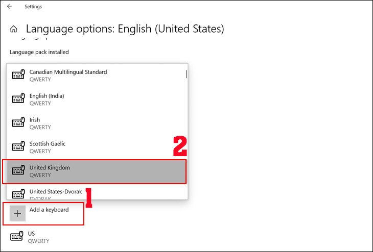 Cài đặt ngôn ngữ và bàn phím trong Windows để sửa lỗi ký tự đặc biệt
