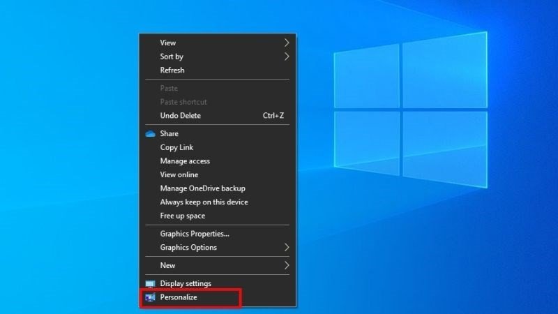 Cài đặt Personalize để hiển thị các icon hệ thống trên desktop Windows 7