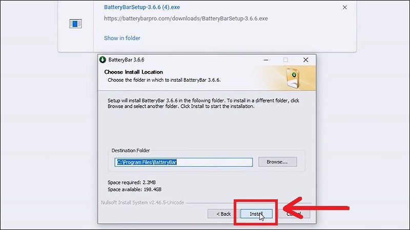 Cài đặt phần mềm Battery Bar