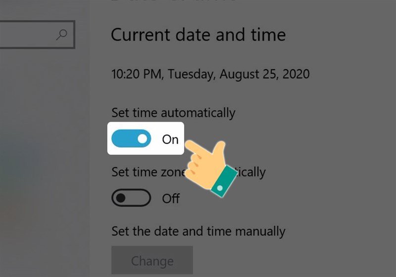 Cài đặt thời gian tự động trên laptop Windows 10