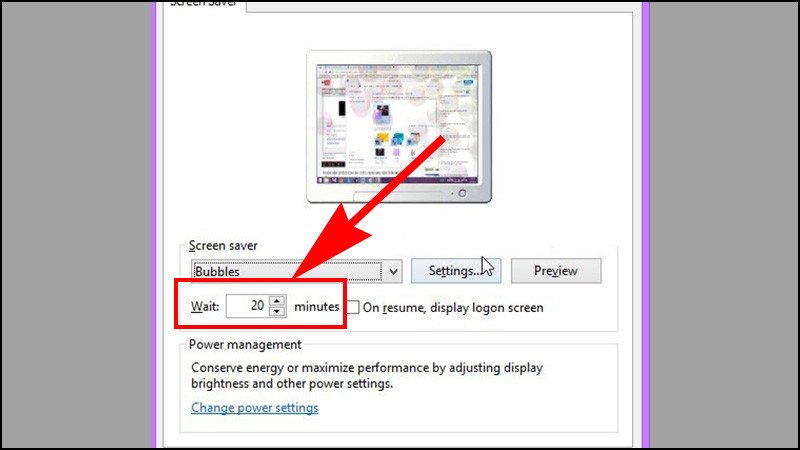 Cài đặt thời gian và tick chọn khóa màn hình laptop trên Windows 7