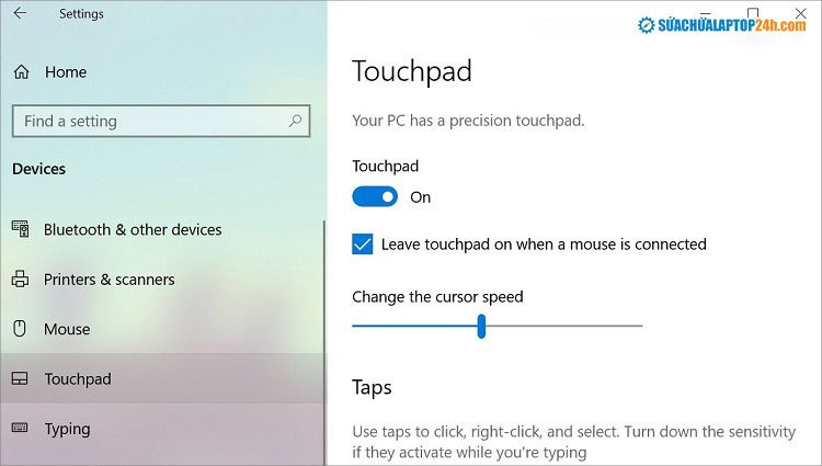 Cài đặt Touchpad trên Windows, điều chỉnh trạng thái On/Off để sửa lỗi chuột cảm ứng khi bàn phím chuột laptop bị liệt.