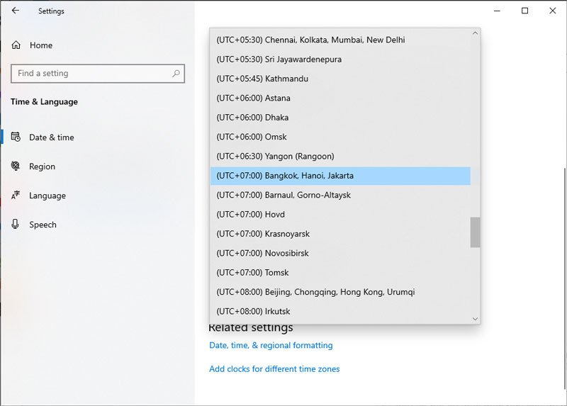 Cài đặt tự động cập nhật giờ và múi giờ giúp cập nhật giờ HP chính xác.