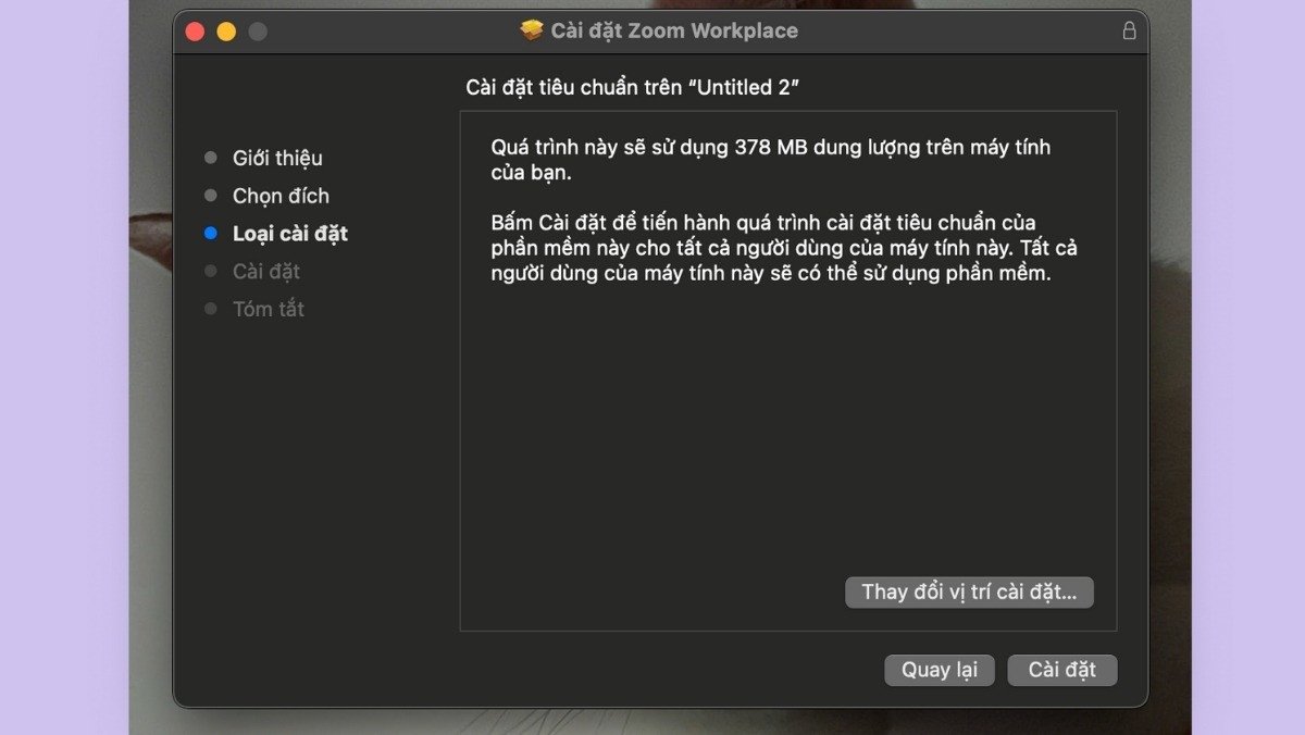 Cài đặt ứng dụng Zoom trên MacBook sau khi tải về máy tính laptop