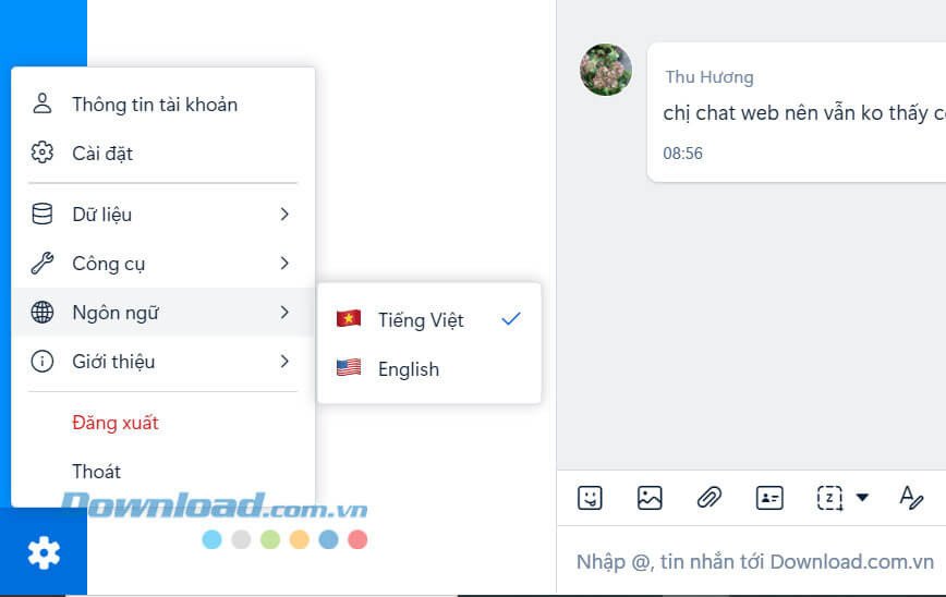 Cài đặt và thay đổi ngôn ngữ giao diện Zalo trên máy tính