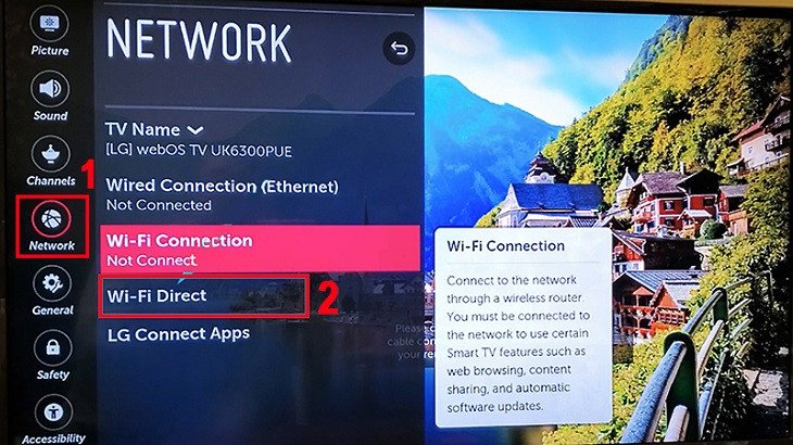 Cài đặt Wi-Fi Direct trên tivi LG