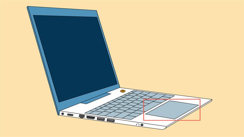 Cận cảnh bàn phím và touchpad tích hợp trên laptop, giúp thao tác thuận tiện