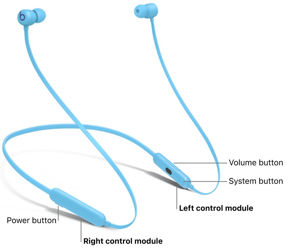 Cận cảnh các nút điều khiển trên tai nghe Beats Flex