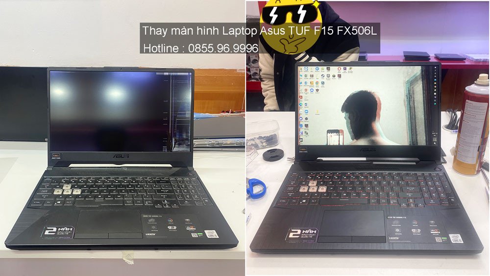 cận cảnh màn hình laptop asus tuf gaming thay thế