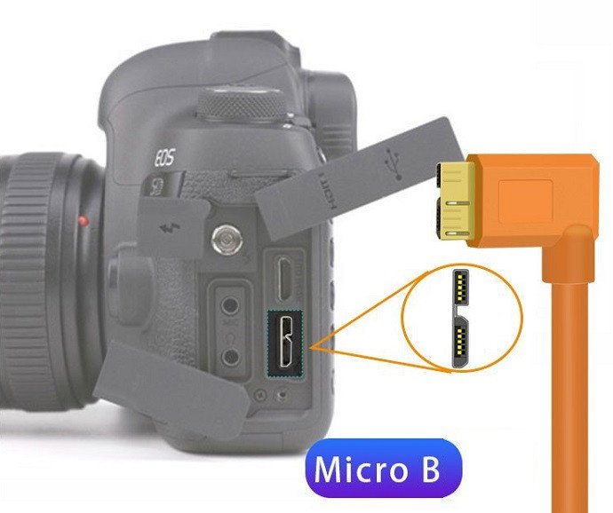 Cáp kết nối Micro B cho máy ảnh Canon và Nikon
