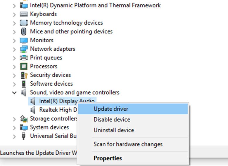 Cập nhật driver âm thanh để khắc phục loa laptop bị rè