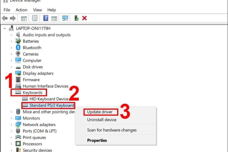 Cập nhật driver bàn phím laptop Asus