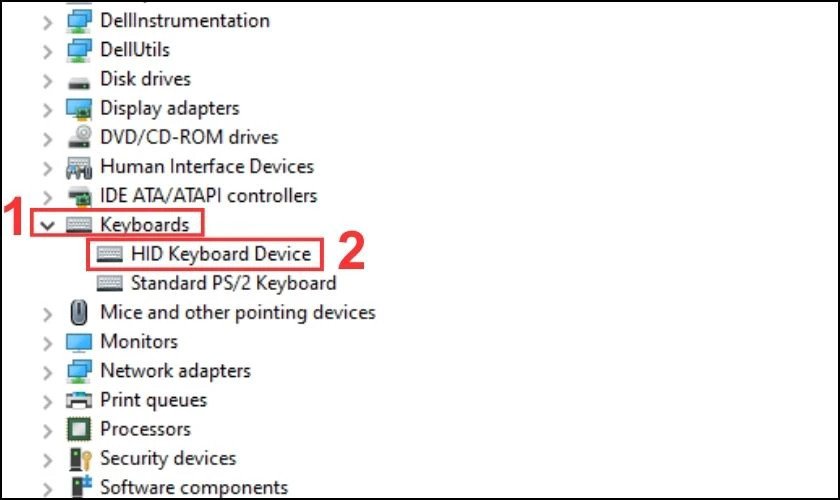Cập nhật driver để khắc phục bàn phím laptop bị kẹt