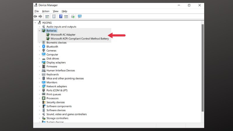 Cập nhật driver pin để pin laptop Asus sử dụng được máy tính ổn định