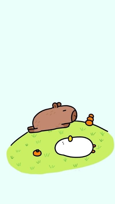 Capybara với các động vật khác làm hình nền laptop