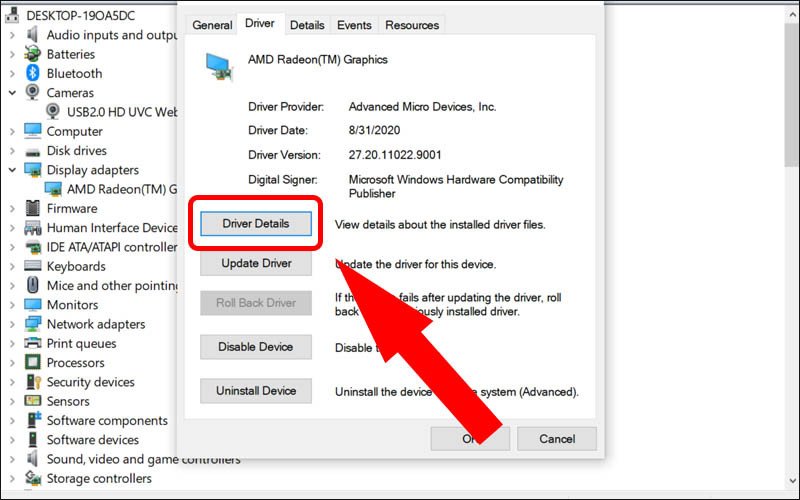 chá»n nút Driver details