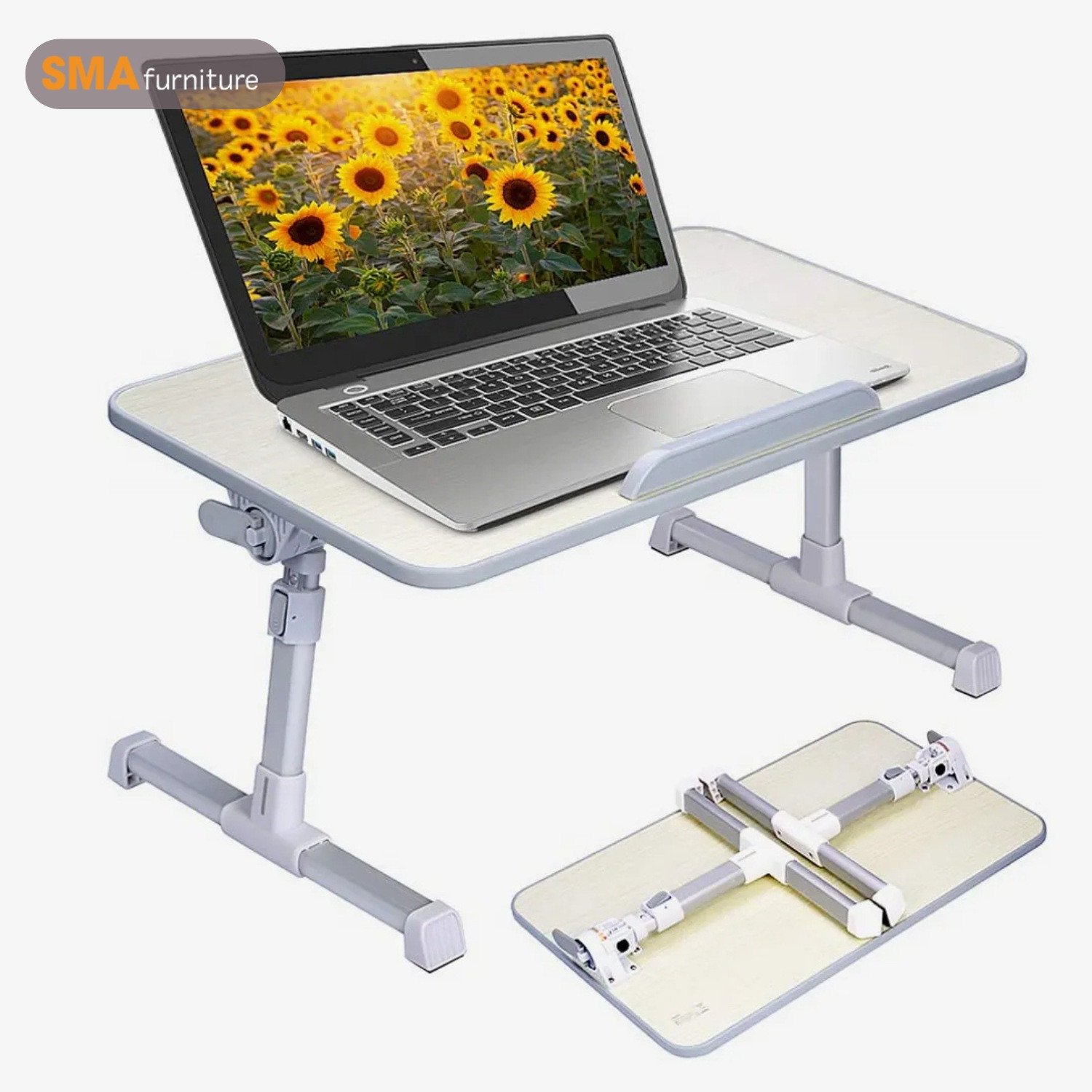 Chân bàn laptop gấp gọn với đệm cao su êm ái