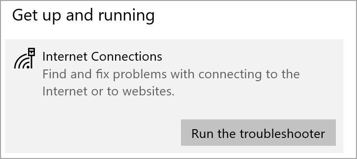 Chạy công cụ Run the troubleshooter để chẩn đoán lỗi mạng trên máy laptop