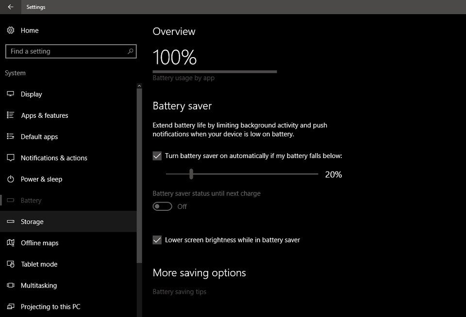 Chế độ Battery Saver trên Windows 10 giúp kéo dài pin laptop đáng kể