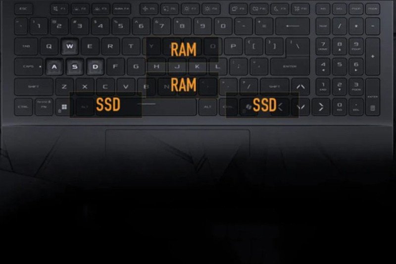 Chi tiết bàn phím của laptop Asus TUF Gaming F16 FX607VU-RL045W