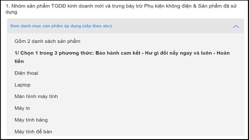 Chính sách đổi trả rõ ràng tại Thế Giới Di Động