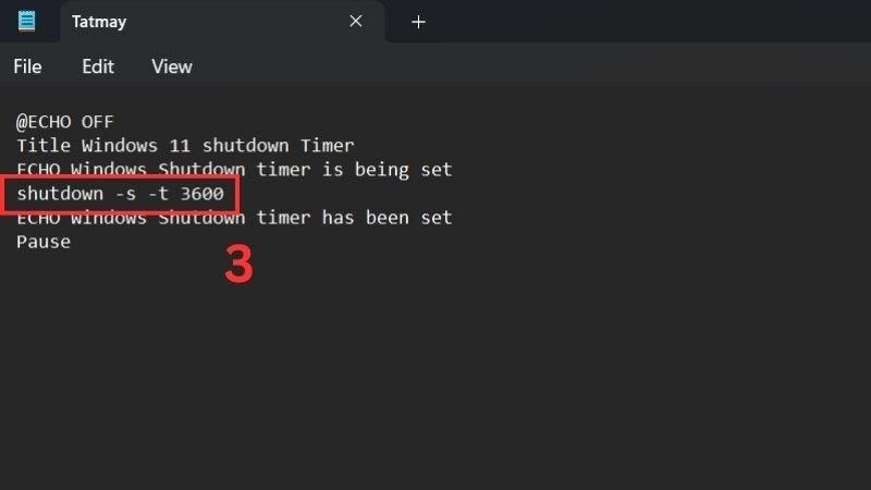Chỉnh sửa file script để hẹn giờ tắt laptop Win 11