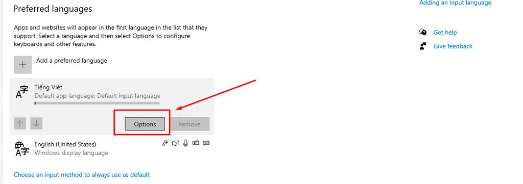 Chỉnh tiếng Việt trên laptop: Chọn Tiếng Việt và Next