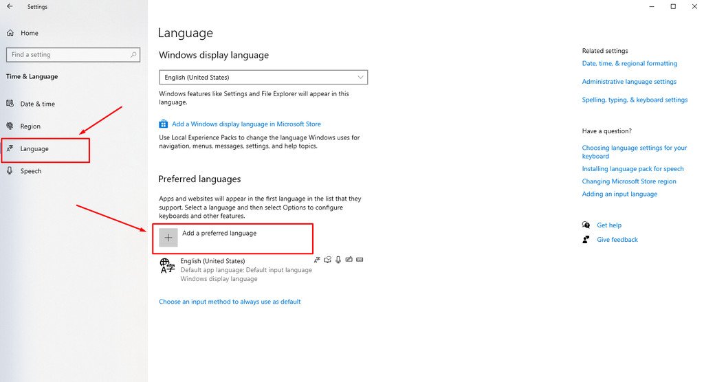 Chỉnh tiếng Việt trên laptop: Chọn Time &amp; Language