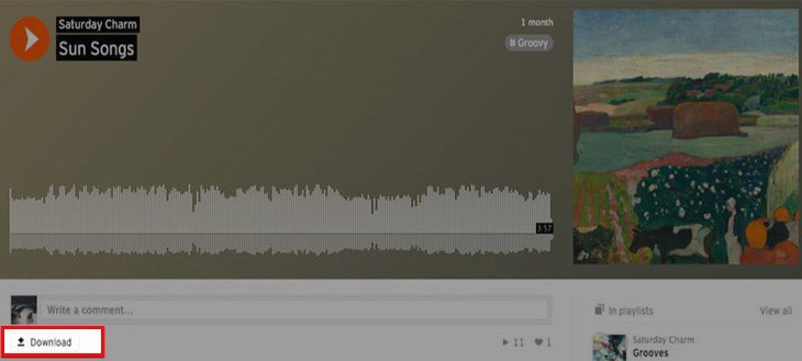 Chọn bài hát và bấm nút Download để tải về máy tính