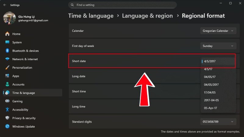 Chọn định dạng ngày giờ phù hợp trên laptop Lenovo