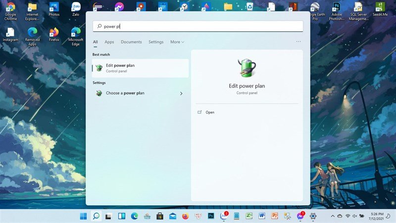 Chọn Edit power plan để tùy chỉnh cài đặt nguồn điện