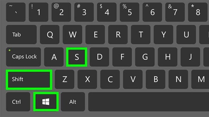 Chọn khu vực chụp màn hình trên laptop với Windows + Shift + S