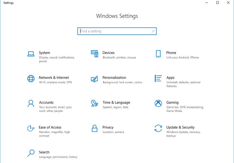 Chọn mục System trong cài đặt Windows để tiếp tục thiết lập chia màn hình
