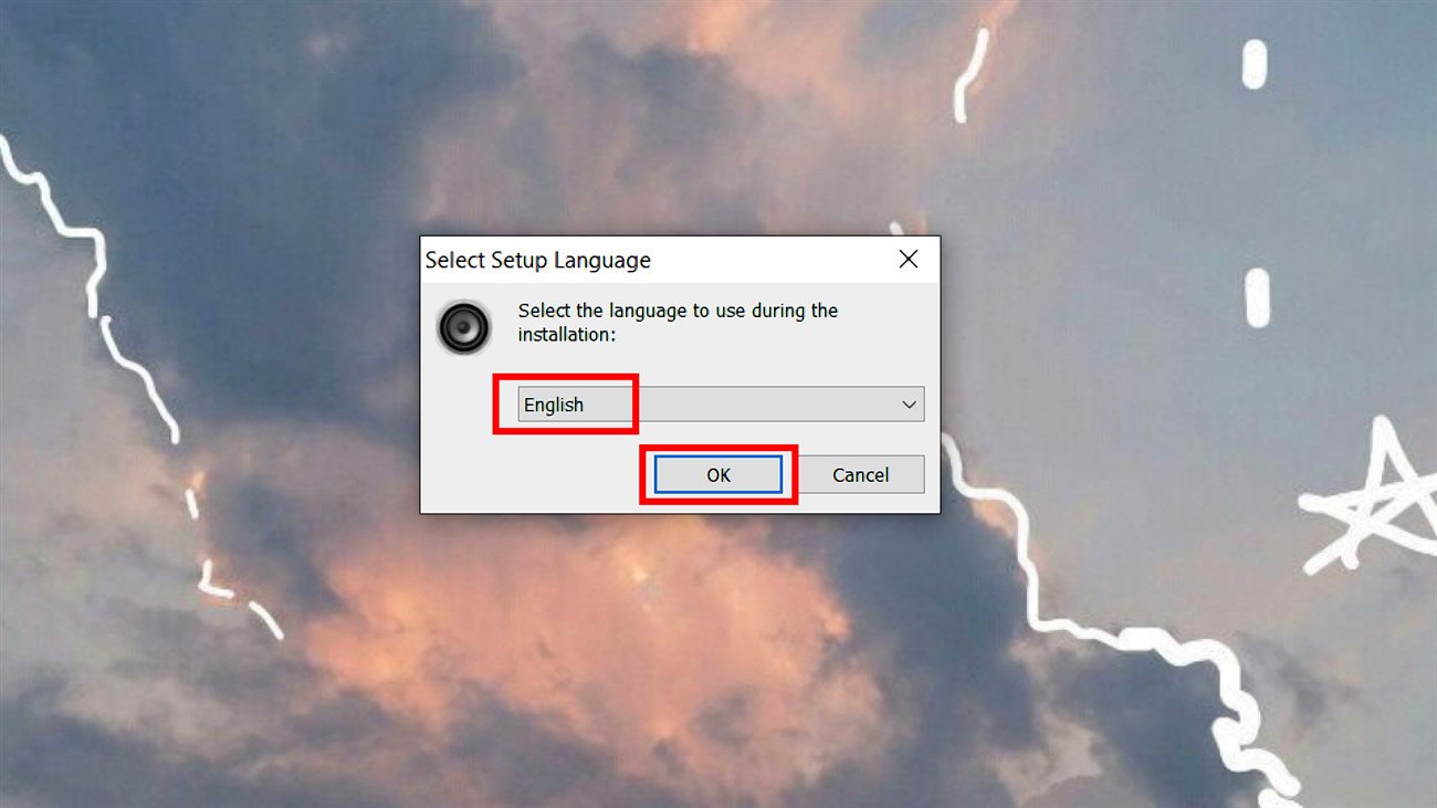 Chọn ngôn ngữ English khi bắt đầu cài đặt Sound Booster để **khuếch đại âm lượng loa laptop**