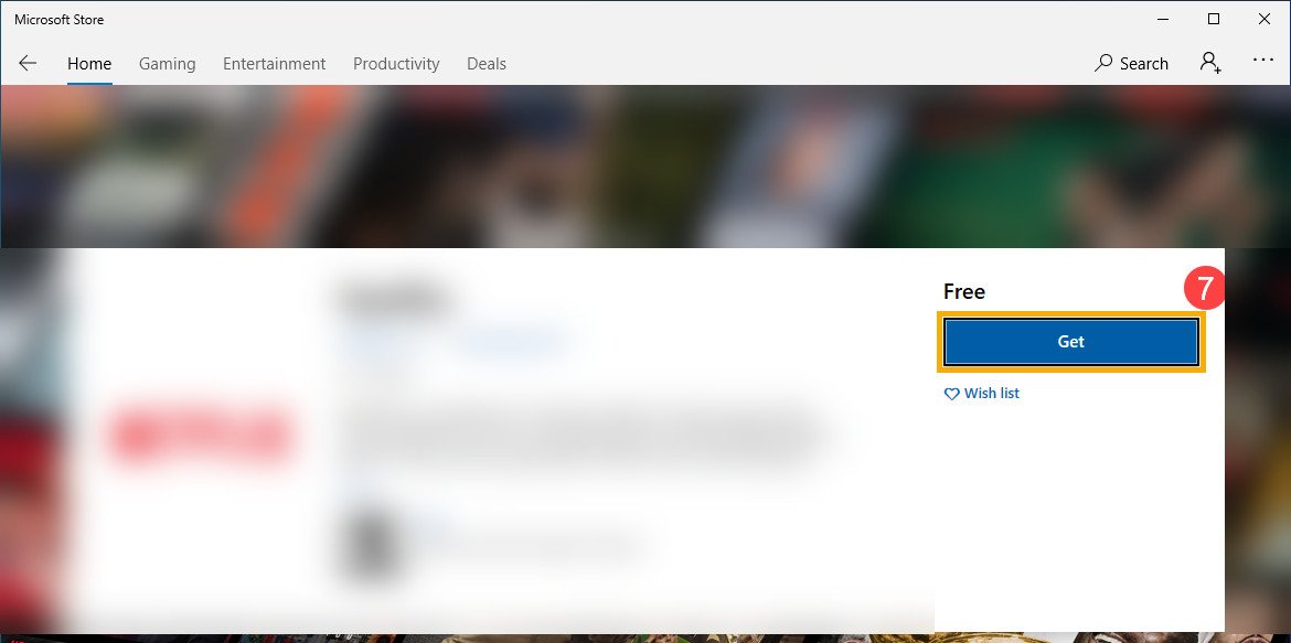 Chọn Nhận để tải ứng dụng về laptop ASUS Windows 10