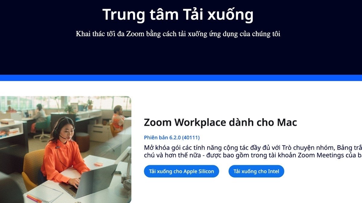 Chọn phiên bản Zoom cho macOS khi tải về máy tính laptop