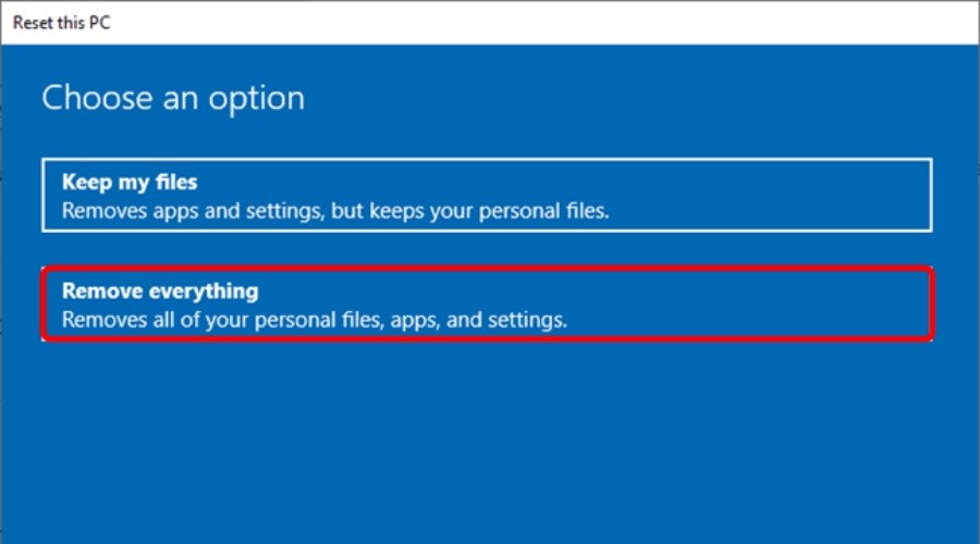 Chọn Remove everything nếu muốn xóa toàn bộ dữ liệu khi cài lại Win 10