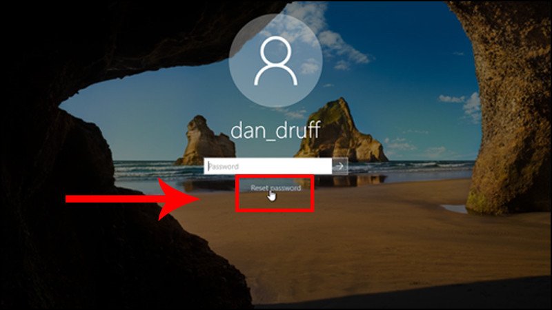 Chọn "Reset password" khi quên mật khẩu Local Account