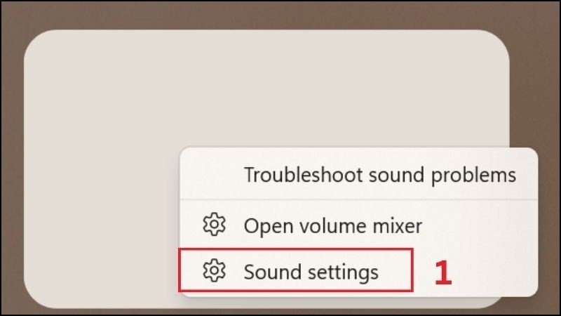 Chọn Sound settings